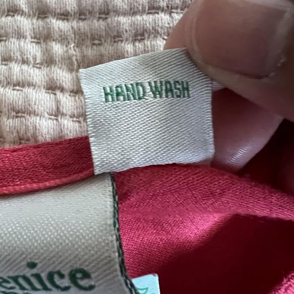 Venice Blue Dress Womens One Size Pink Embroidered Rayon Handkerchief Hem Boho - Picture 11 of 15